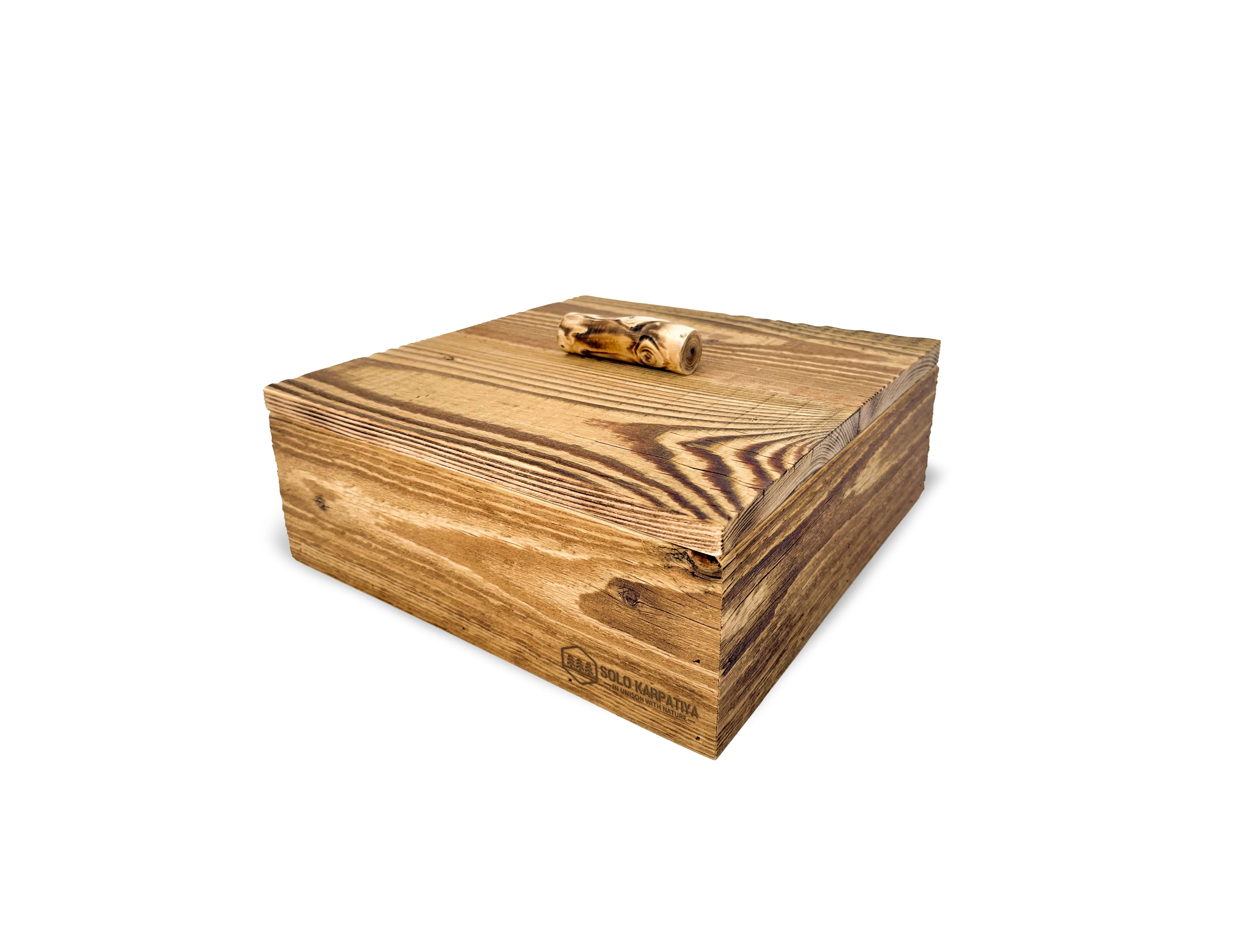 Wooden decorative box with a lid