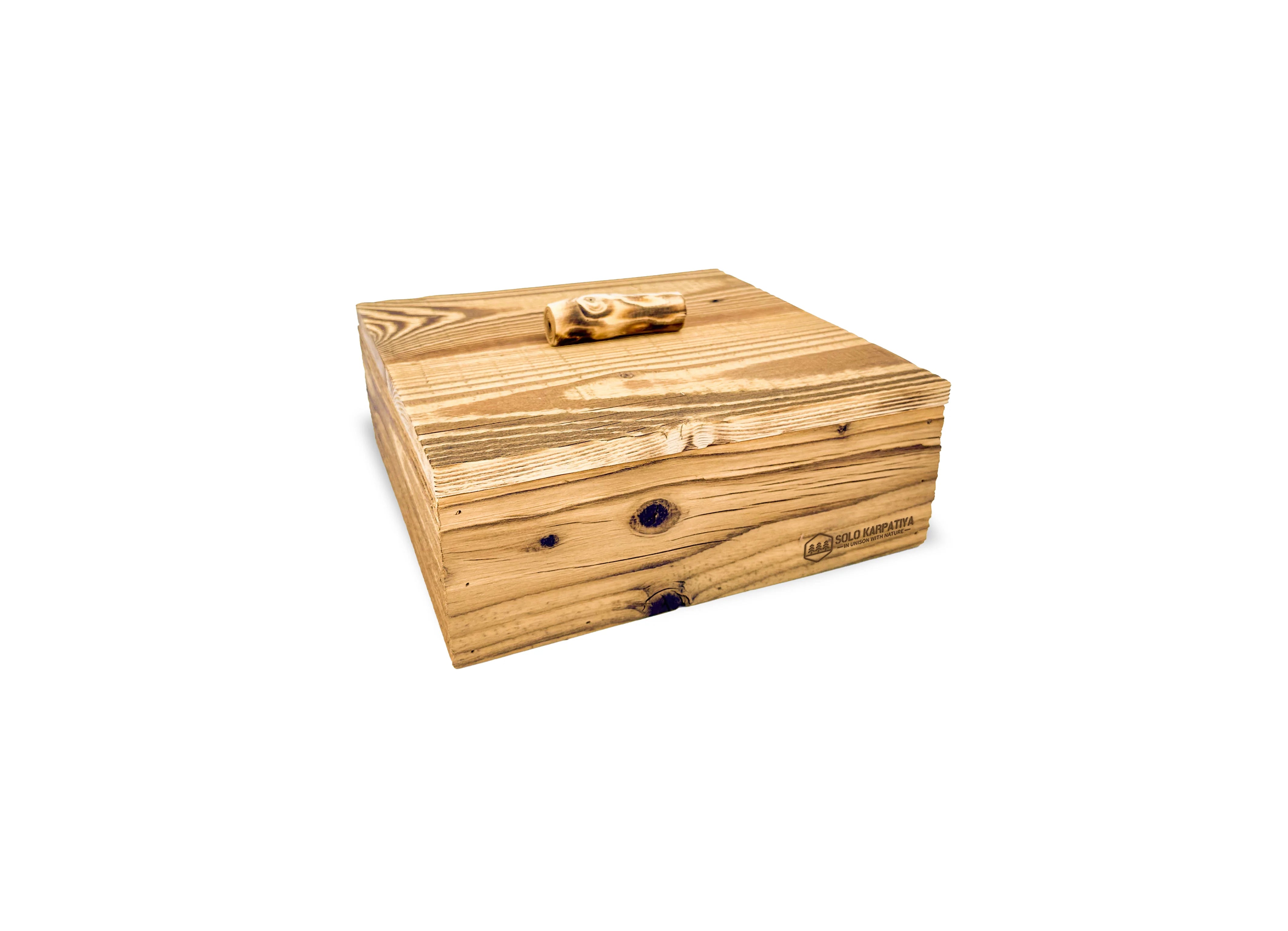 Wooden decorative box with a lid